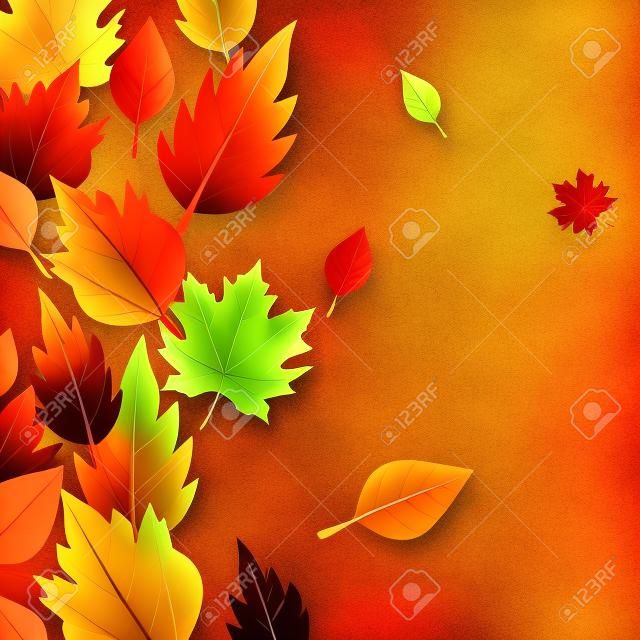 Autumn background with flat leaves