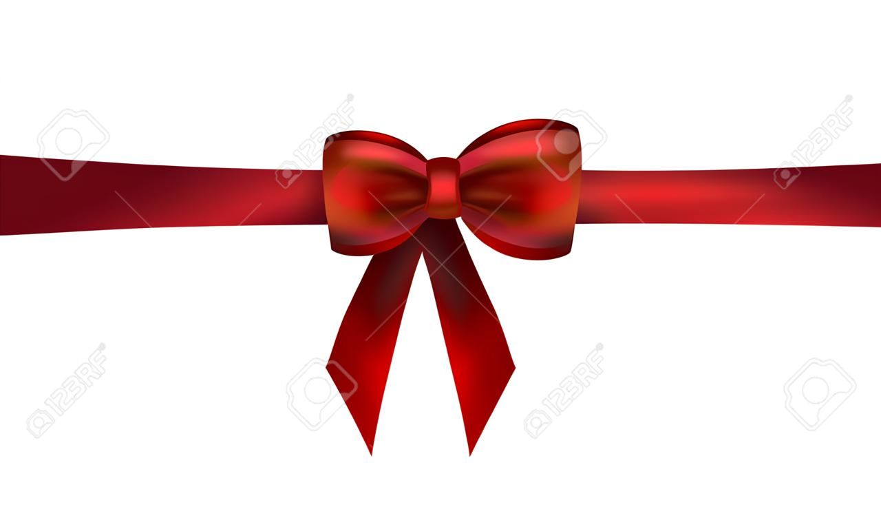 Vector illustration of red bow