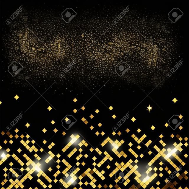 Vector luxury black background with gold sparklers