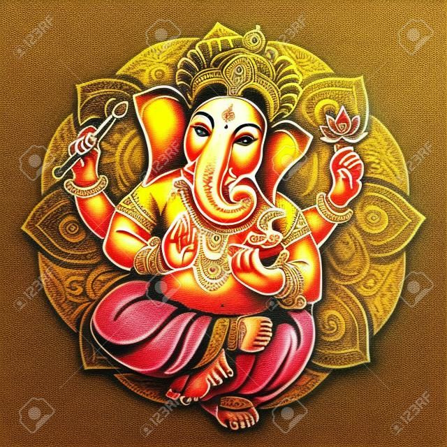 主Ganesh神。 Ganesh神法會。 Ganesh神Chaturthi。它用於明信片，印刷品，紡織品，紋身。