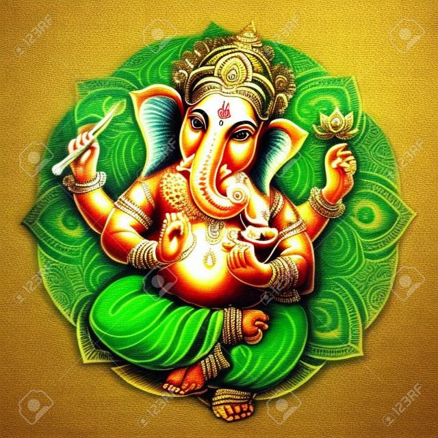 lord Ganesh. Ganesh Puja. Ganesh Chaturthi. It is used for postcards, prints, textiles, tattoo.