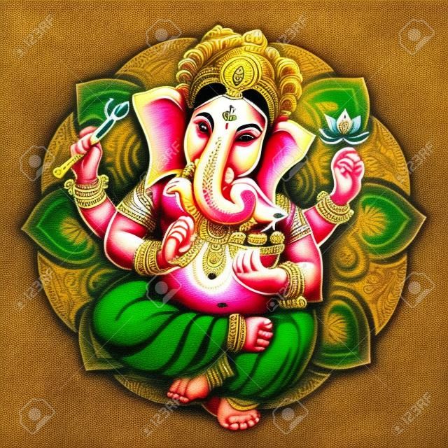 Senhor Ganesh. Ganesh Puja. Ganesh Chaturthi. É usado para cartões postais, impressões, têxteis, tatuagem.