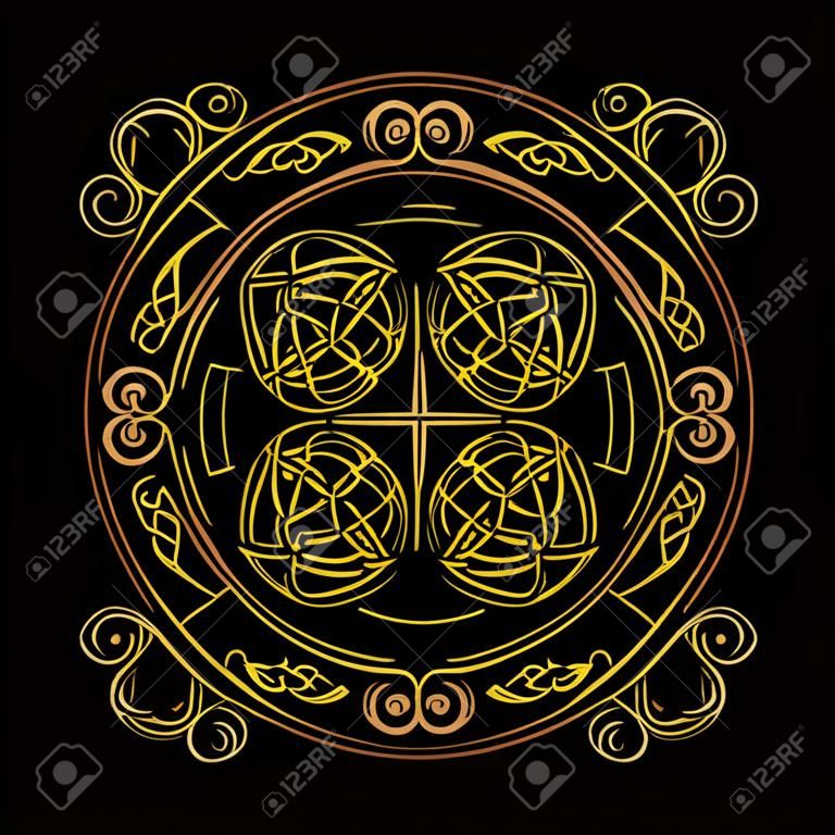 Altın Antik pagan İskandinav kutsal sembolü ve Druidlerin süsü