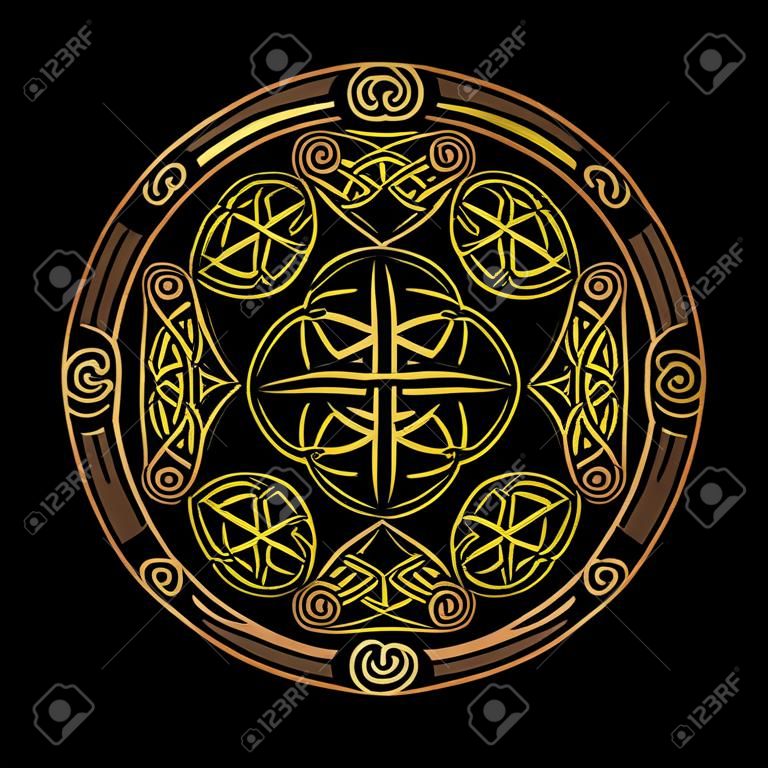 黄金古代異教スカンジナビア神聖なシンボルとドルイドの飾り