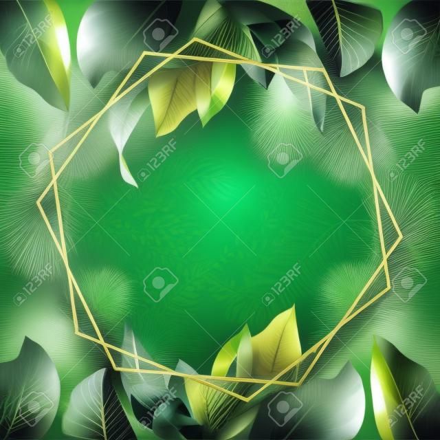 Paradijs plant, groene chique kaart. Stijlvolle mode banner.