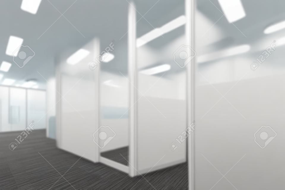 blurred office corridor and doors and partitions without focus