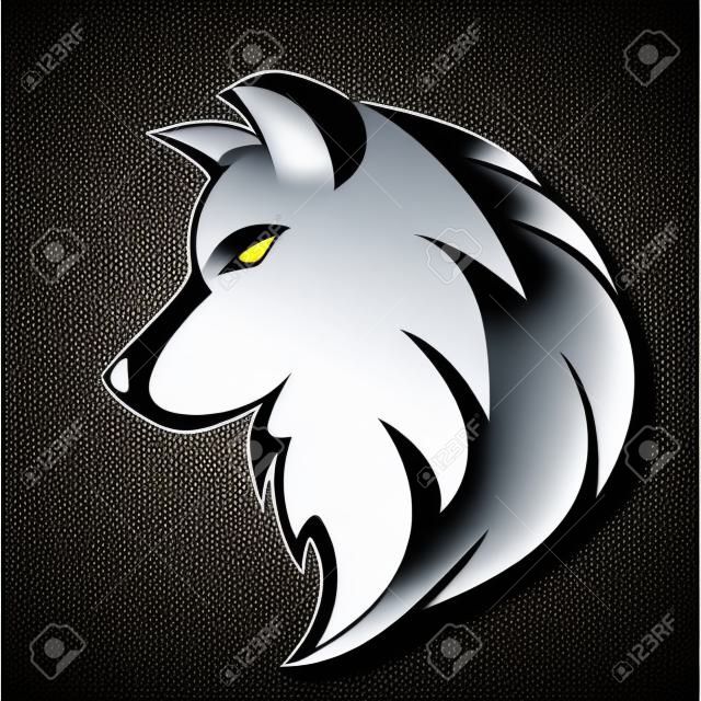 création de logo vectoriel loup blanc noir