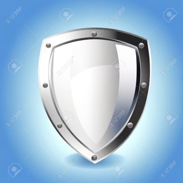blank protection shield isolated over white background. vector 
