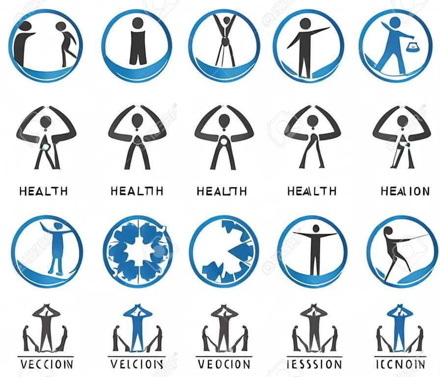 Iconos de la salud sobre el fondo blanco Ilustración