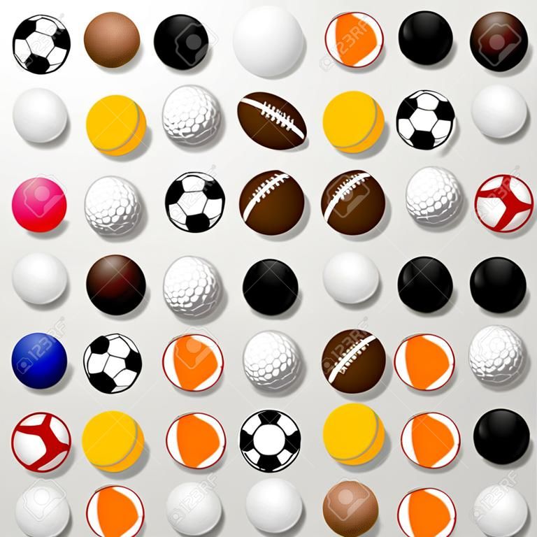 bolas de esporte sobre fundo cinza