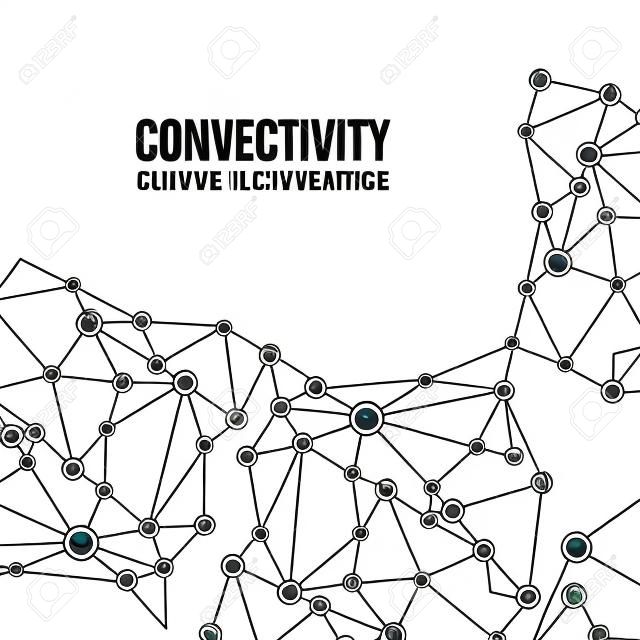 design de conectividade sobre ilustração vetorial de fundo branco