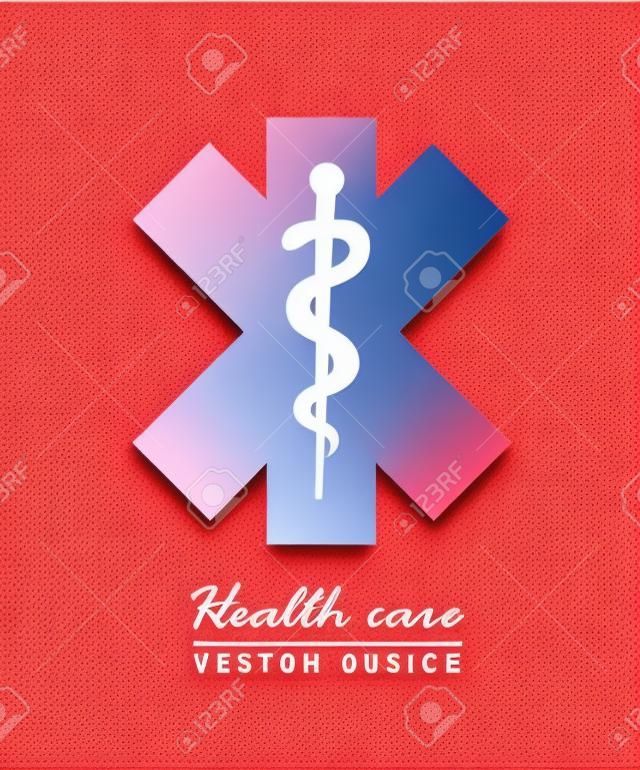 health care  over red background vector illustration  