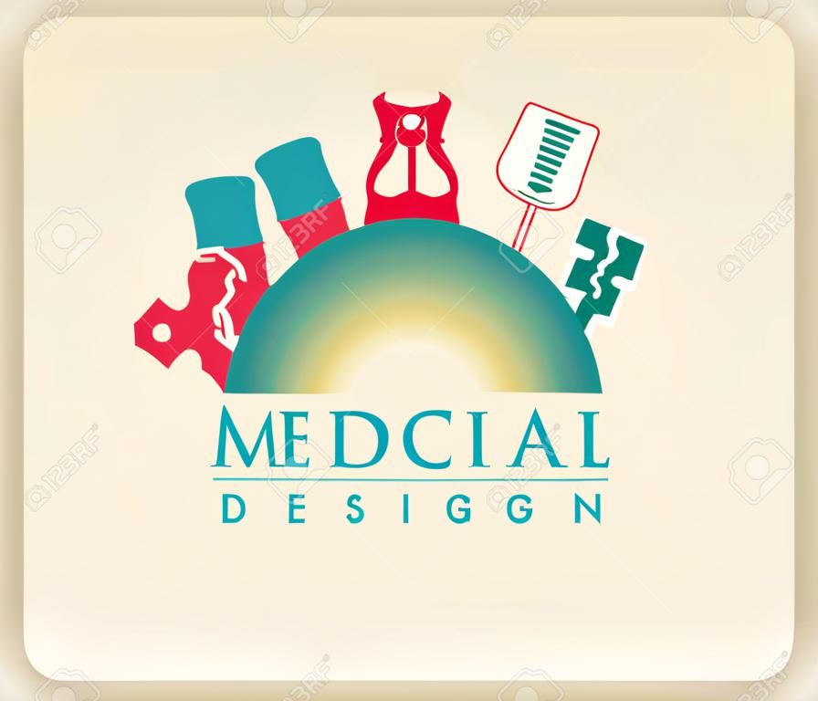 medische dsign over roze achtergrond vector illustratie