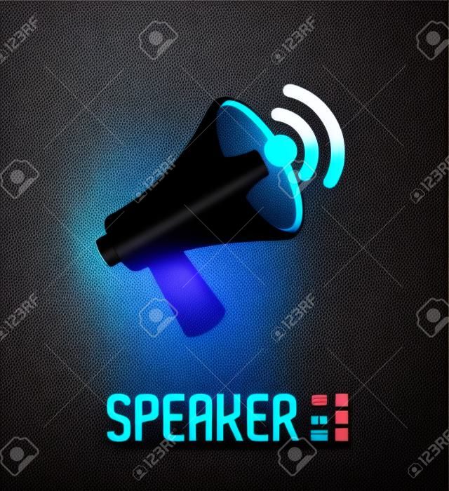 Speaker design over black background, illustration
