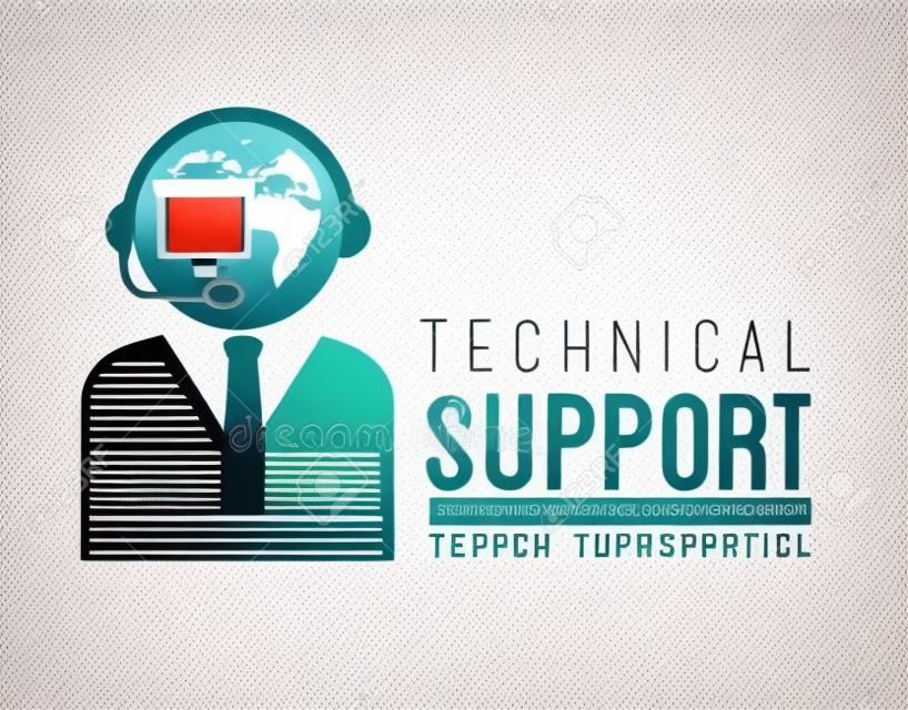 Technical support design over white background, vector illustration