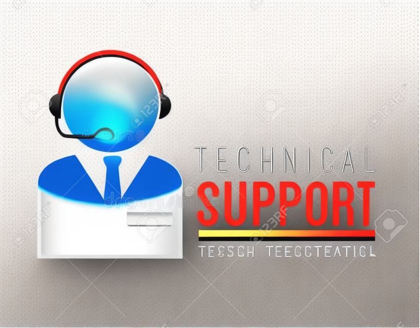 Technical support design over white background, vector illustration