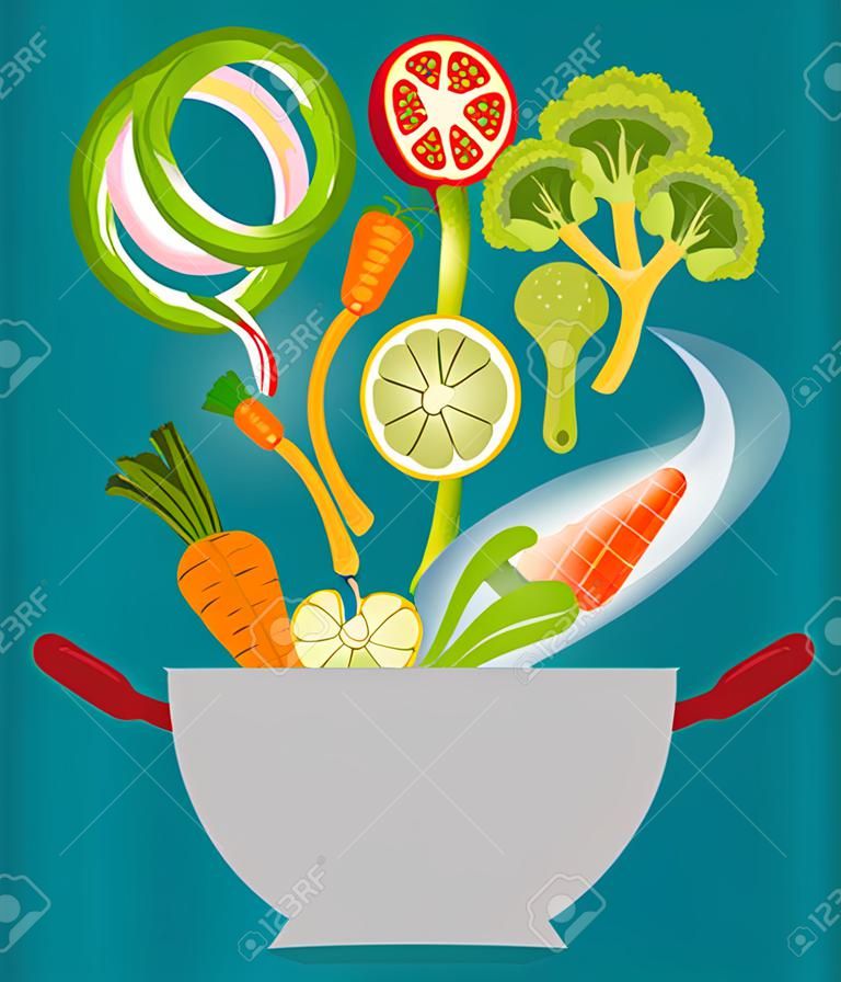 conception d'aliments sains, illustration vectorielle illustration eps10