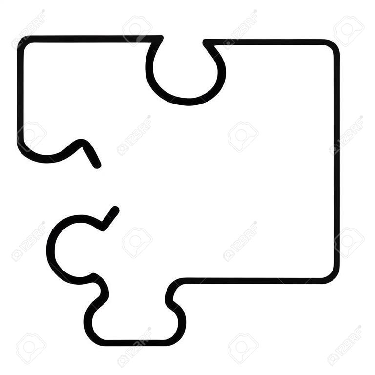 black and white puzzle piece over isolated background, vector illustration