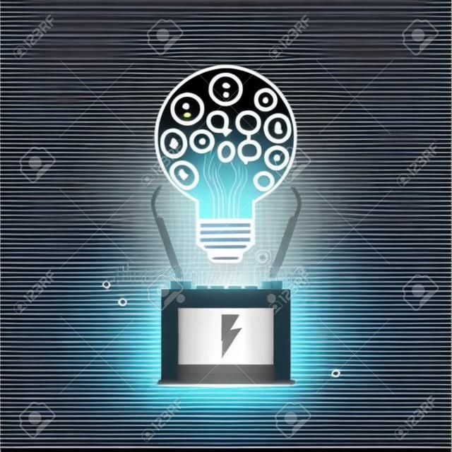 icône d'alimentation en énergie électrique, illustration vectorielle eps10