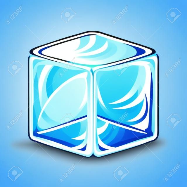 cubo de hielo aislados icono de ilustración vectorial de diseño