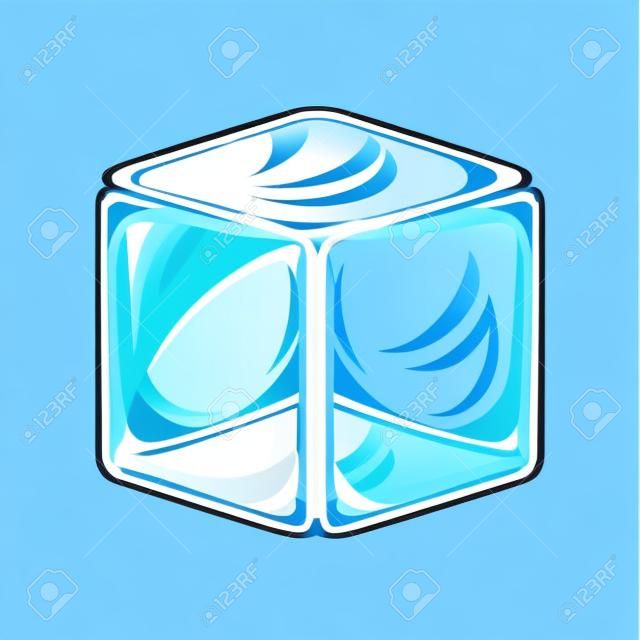 cubo de hielo aislados icono de ilustración vectorial de diseño