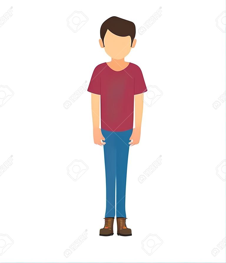 avatar man man persoon dragen casual kleding vector illustratie