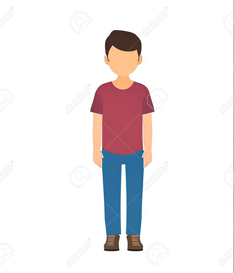 avatar man male guy person wearing casual clothes vector illustration
