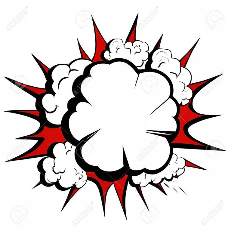 esplosione comica espressione pow illustrazione bomba bam effetto boom di vettore