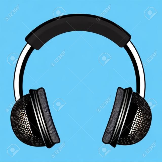 zestaw słuchawkowy audio na białym tle ikona ilustracja wektorowa eps10