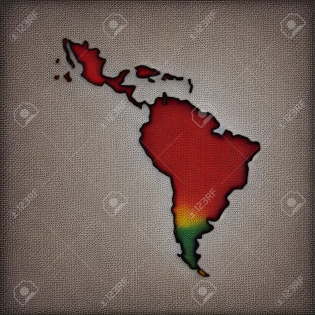 剪影的拉丁美洲地圖圖標在白色背景。矢量插圖