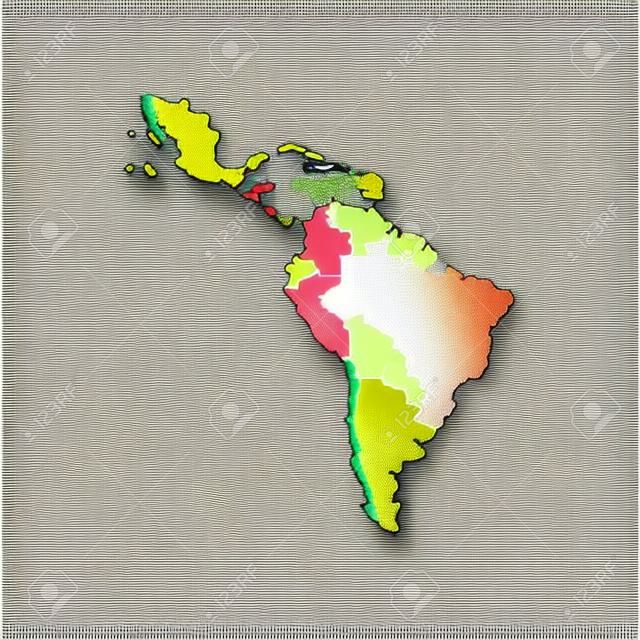 ícone de mapa da américa latina sobre fundo branco. ilustração vetorial