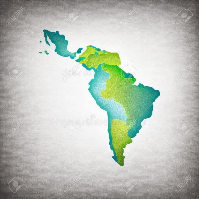 ícone de mapa da américa latina sobre fundo branco. ilustração vetorial