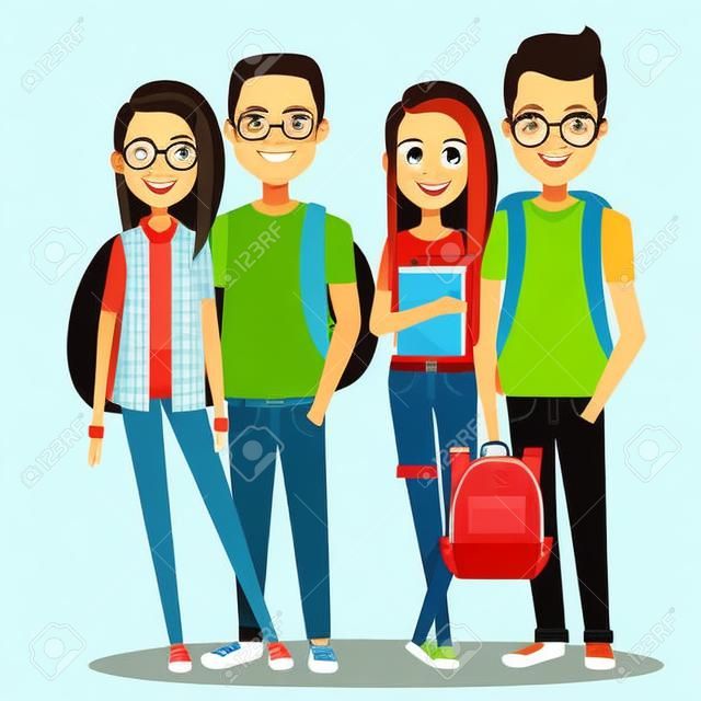 young people group avatars characters vector illustration design