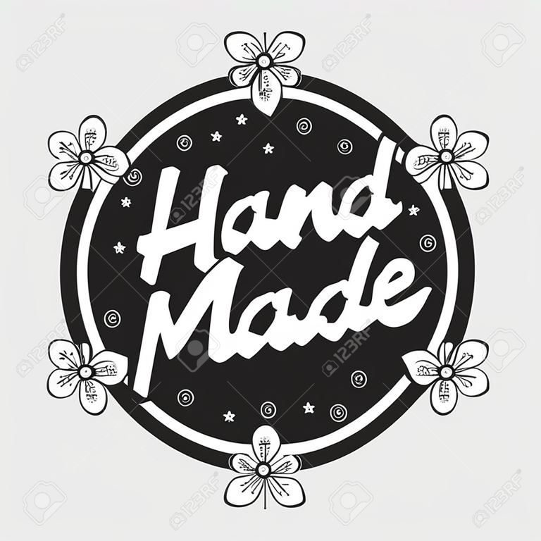 hand made label icon vector illustration design