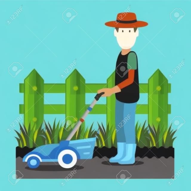 icône de caractère jardinier avatar icône illustration de vecteur