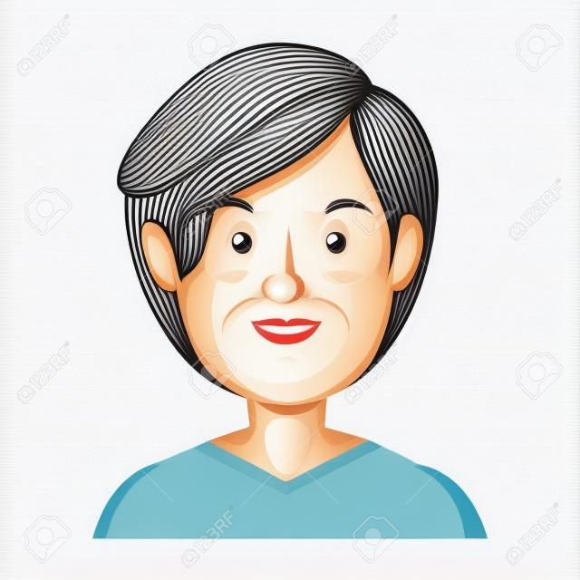 cartoon old woman icon over white background vector illustration