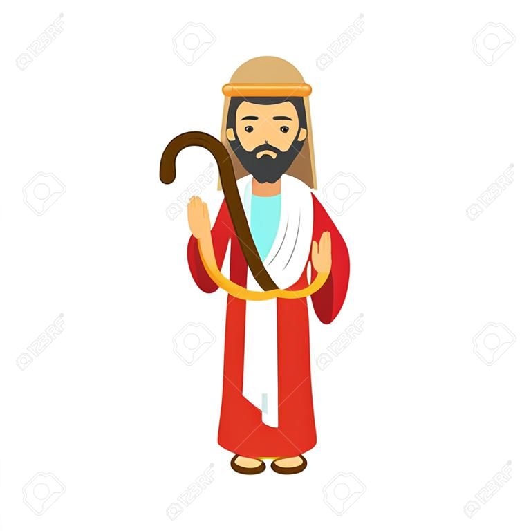Cartoon-Heilige Joseph-Symbol auf weißem Hintergrund bunte Design Vektor-Illustration