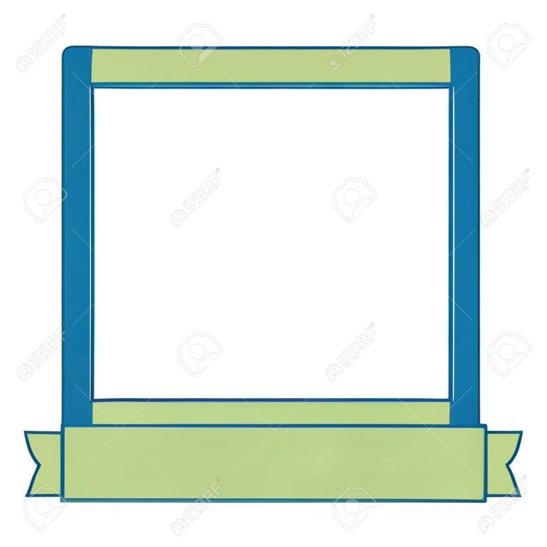 decorative frame with ribbon icon over white background colorful design vector illustration