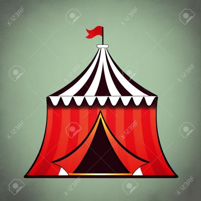 馬戲團的帳篷孤立的圖標矢量插圖設計