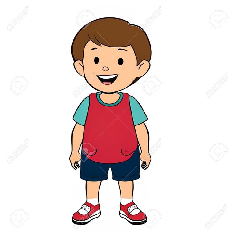 cute little boy character vector illustration design