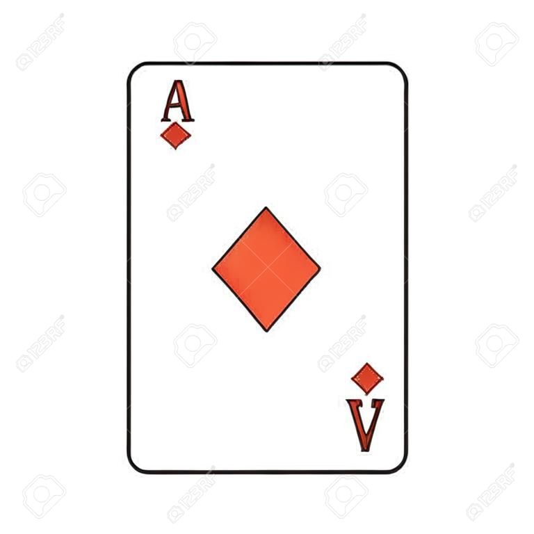 ace of diamonds or tiles french playing cards related icon icon image vector illustration design 