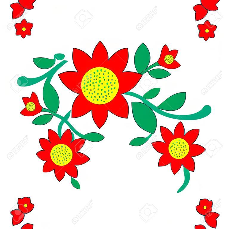 flores hojas arreglo decoración festivo diseño vector ilustración