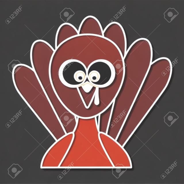 Thanksgiving turkey character icon  illustration design