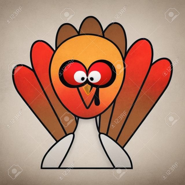 Thanksgiving turkey character icon  illustration design