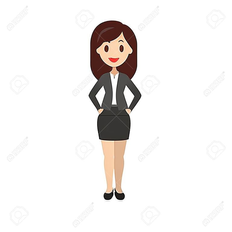 mulher de negócios feliz ícone imagem vector ilustração design