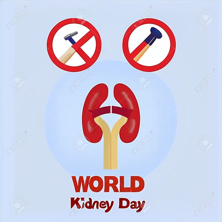 世界腎臓デーヘルスケア医療キャンペーンポスターベクトルイラスト