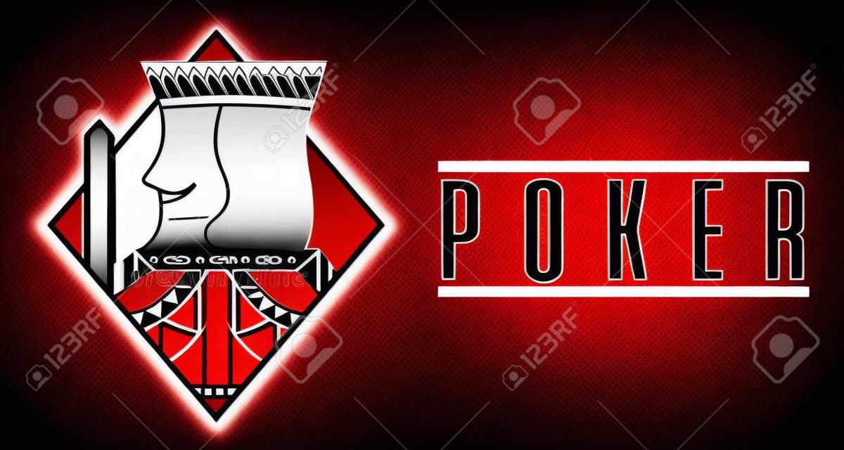 Casino king diamond card poker game banner vector illustration