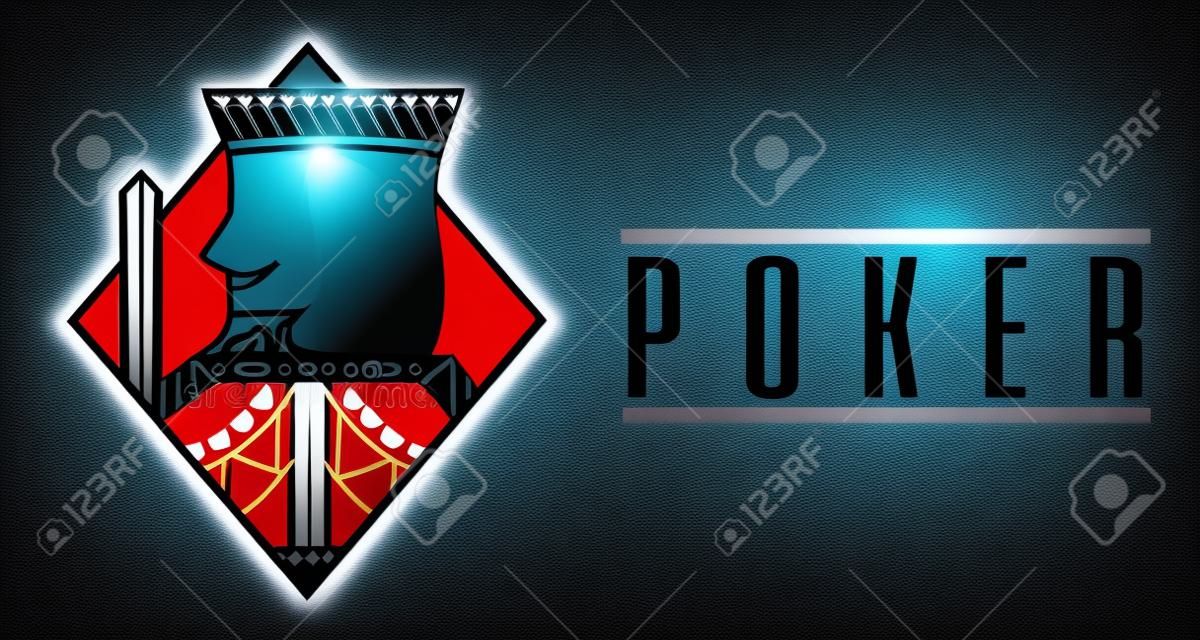 Casino king diamond card poker game banner vector illustration
