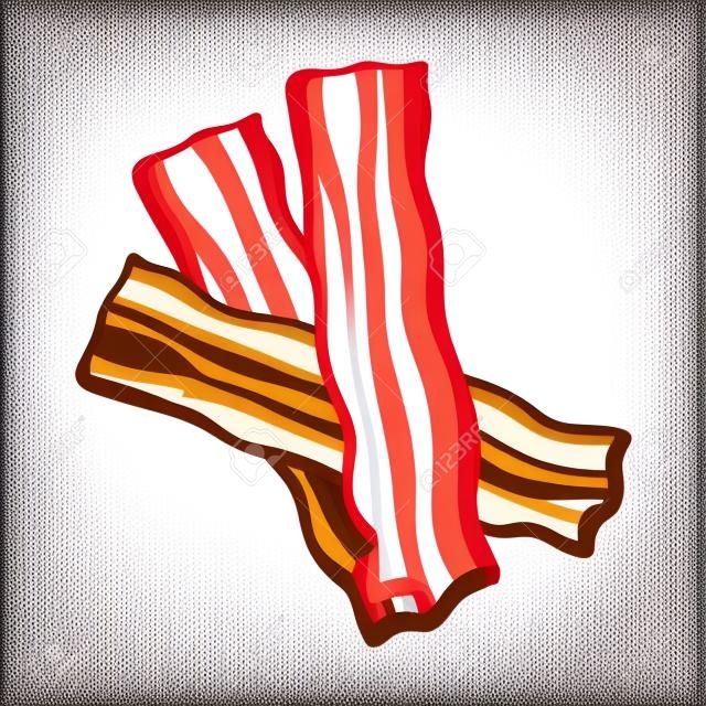 Bacon listras ícone sobre ilustração vetorial de fundo branco.