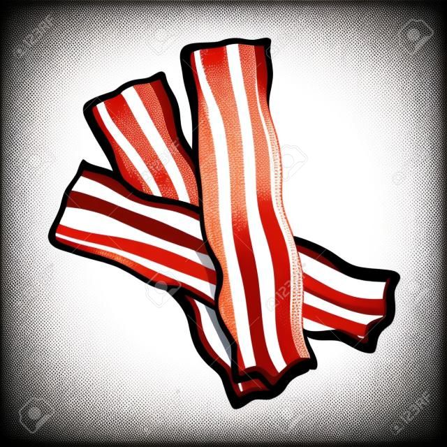 Bacon stripes icon over white background vector illustration.